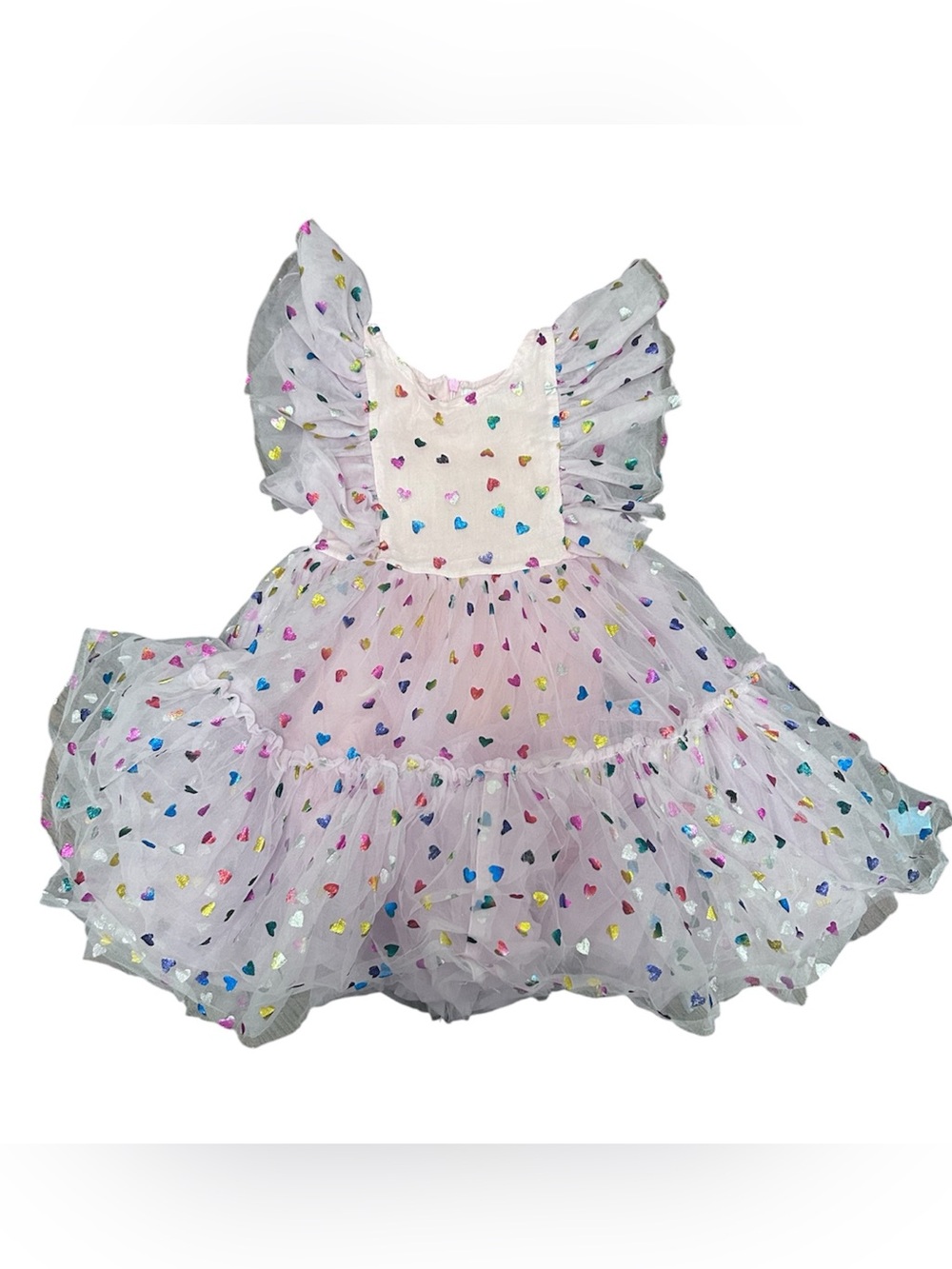 Lola + The Boys Pink Tulle Heart Confetti Dress 4 - Picture 2 of 4